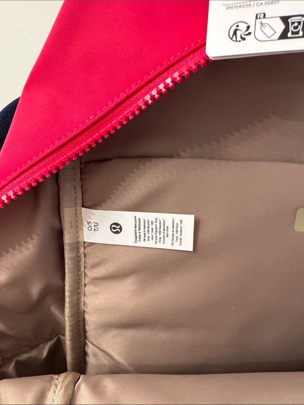 lululemon bright pink backpack with logo patch everywhere backpack - Picture 4 of 7